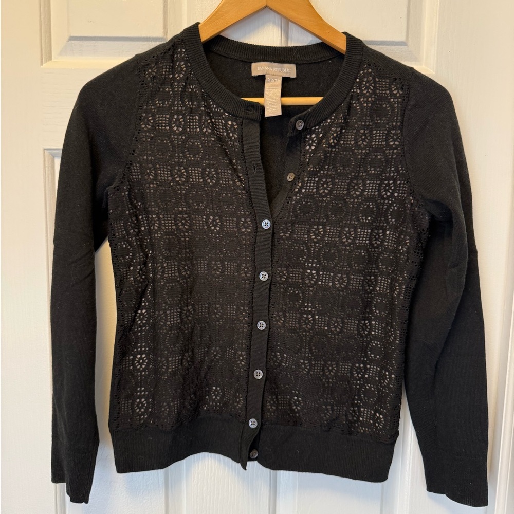 Banana Republic Black Lace Cardigan
